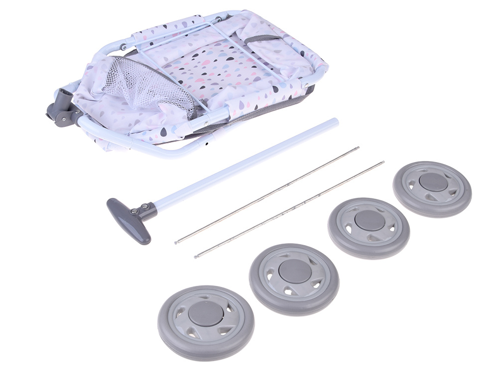 Kočík s rúčkou pre bábiky medvedíkov - Rozkošný ťahací vozík ZA5919 – Obrázok 4