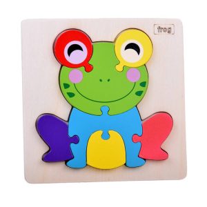 Drevené puzzle Frog Vzdelávacie puzzle pre deti ZA5371