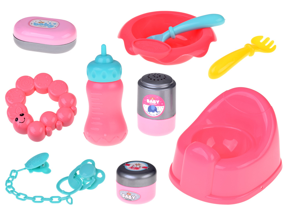 Sada na hranie , postieľka, kočík ,bábika Deluxe s príslušenstvom, 17 ks ZA5916 – Obrázok 7