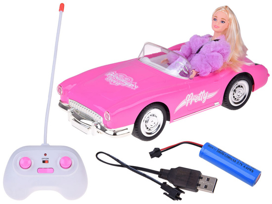 Retro auto Cadillac na diaľkové ovládanie + elegantná bábika v kožuchu RC0745 – Obrázok 2