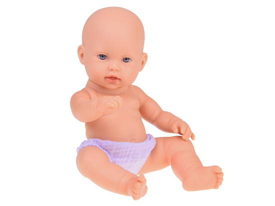 Bábika novorodenec oblečená v sivom klobúku, šatách a zajačikom ZA5007 – Obrázok 10