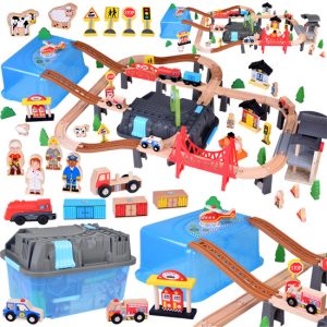 Drevené vláčikodráhy. Postavte si mestskú vláčikodráhu 100 ks