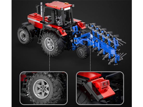 Veľká sada 1675 kociek 1:17 Traktor + pluh Diaľkovo ovládané ZA5251 – Obrázok 6