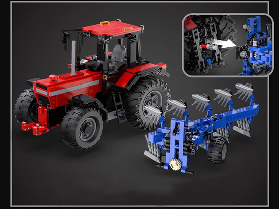 Veľká sada 1675 kociek 1:17 Traktor + pluh Diaľkovo ovládané ZA5251 – Obrázok 4