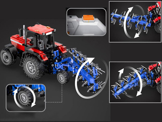 Veľká sada 1675 kociek 1:17 Traktor + pluh Diaľkovo ovládané ZA5251 – Obrázok 10