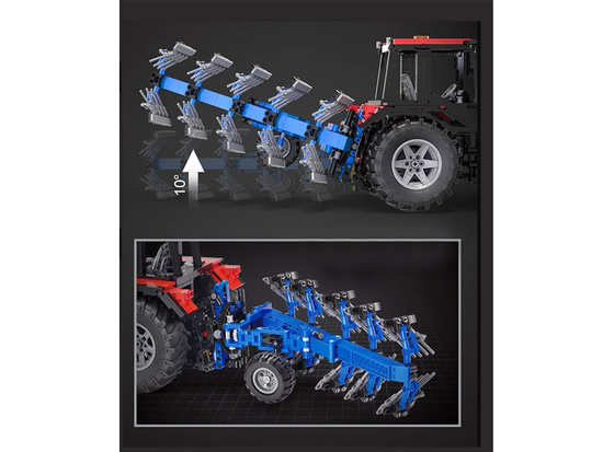 Veľká sada 1675 kociek 1:17 Traktor + pluh Diaľkovo ovládané ZA5251 – Obrázok 7
