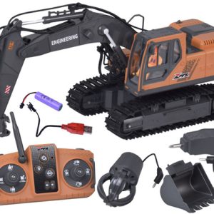 Diaľkovo ovládaný bager 3 v 1 s vymeniteľnými hrotmi pre stavebné vozidlá RC0752