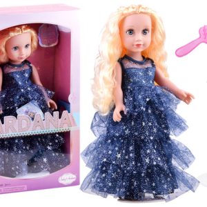 Bábika Ariana v plesových šatách s hviezdnou potlačou ZA3891