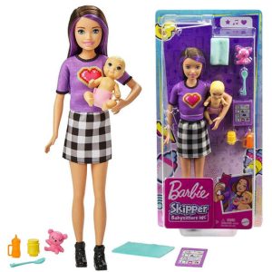 Bábika Barbie Skipper s opatrovateľkou + doplnky pre bábätká GRP11 ZA5084
