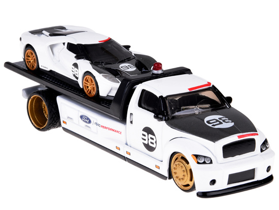 Kovová stavebnica auta Maisto s plošinovým návesom Ford GT Heritage 2021 1:64 ZA5957 – Obrázok 8