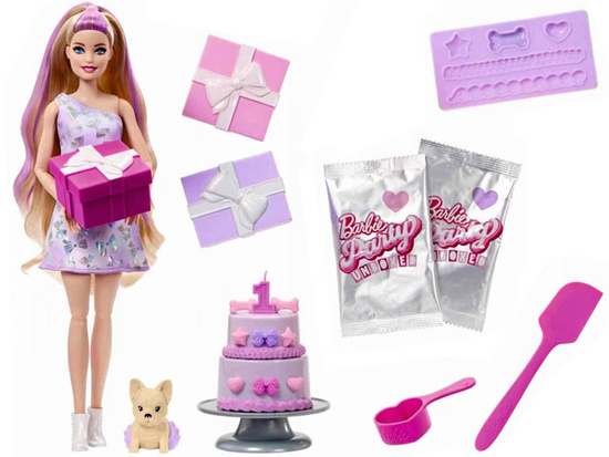 Mattel Barbie Party Unboxed bábika zo série: Narodeniny + pes čivava ZA6065 – Obrázok 2