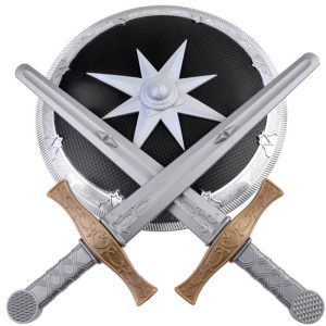 Sada mečov a ochranného štítu pre rytiera ZA3937