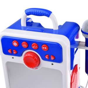 Modrý Boombox hudobný reproduktor pre deti s mikrofónom IN0167