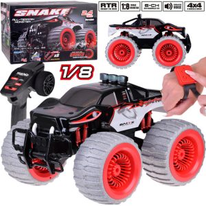 Obrie auto Monster Snake 4x4 hudobné svetlá otáčajúce sa o 360 stupňov. Diaľkové ovládanie RC0633