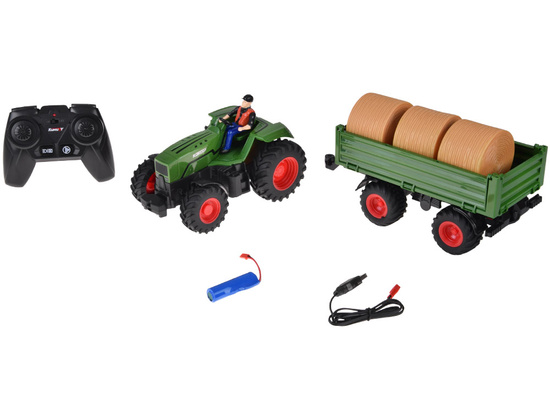 Diaľkovo ovládaný traktor s prívesom + traktor s balíkmi sena RC0717 – Obrázok 14