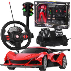 Diaľkovo ovládané športové auto + volant + smerovky RC0589 CZ