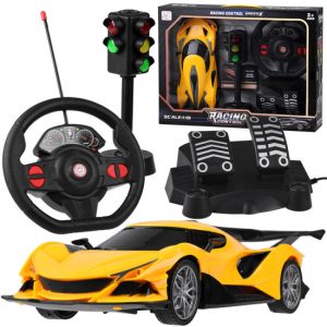 Diaľkovo ovládané športové auto + volant + smerovky RC0589 ZO