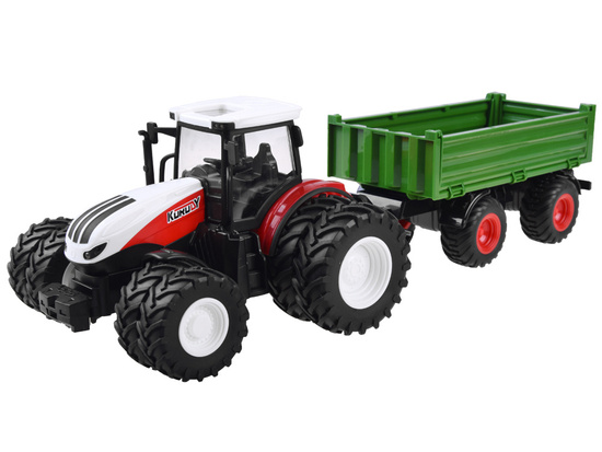 Diaľkovo ovládaný veľký ČERVENÝ TRAKTOR s prívesom + svetlom RC0602 – Obrázok 9
