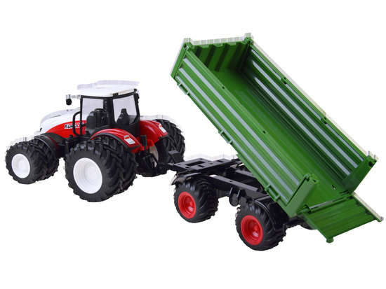 Diaľkovo ovládaný veľký ČERVENÝ TRAKTOR s prívesom + svetlom RC0602 – Obrázok 5