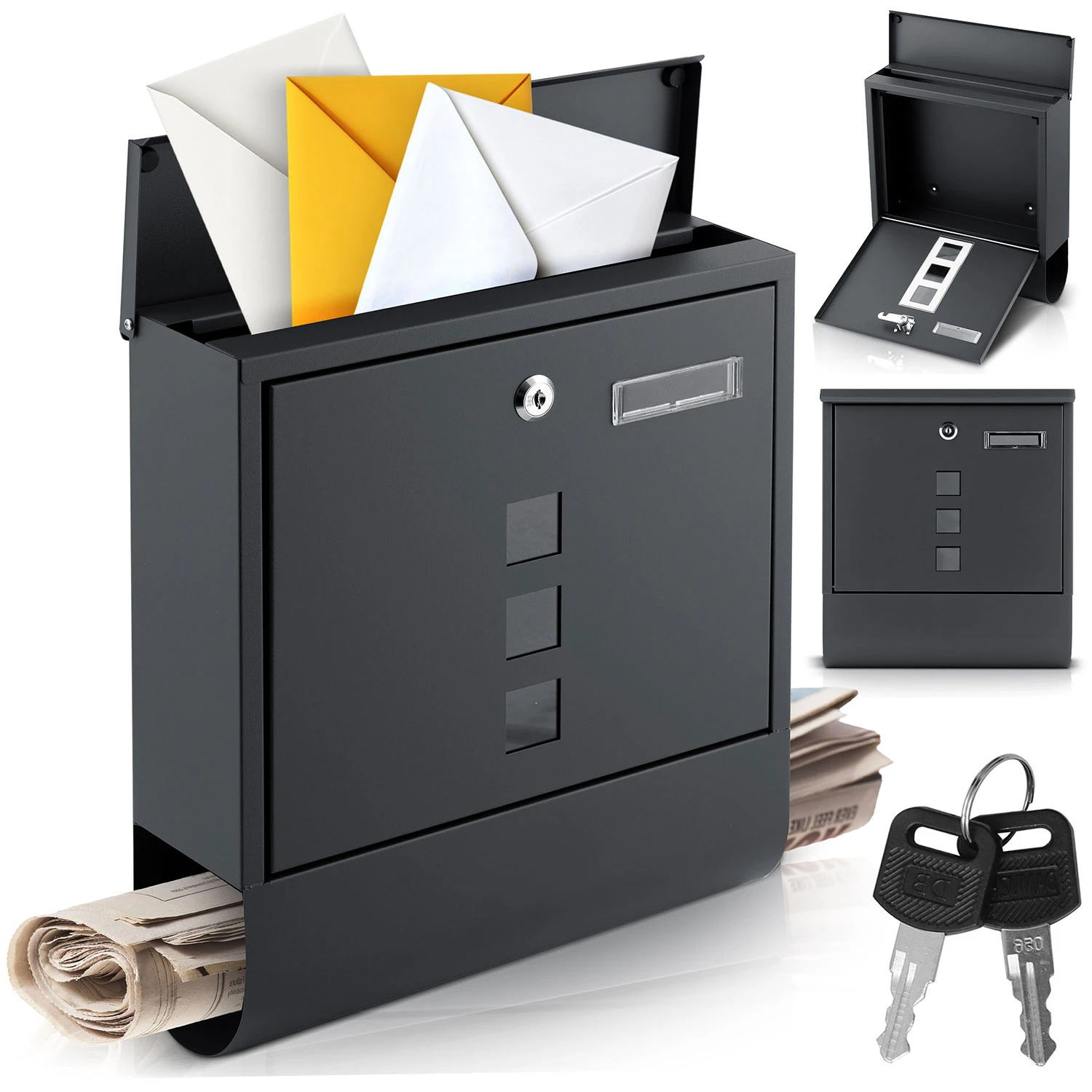 Poštová schránka 34x30,5x10 cm antracitová HM-861