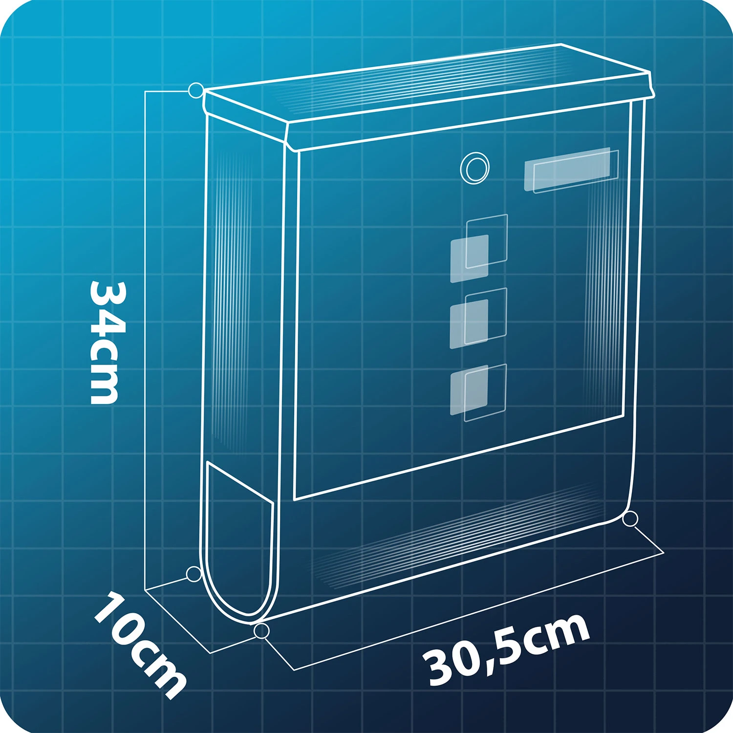 Poštová schránka 34x30,5x10 cm antracitová HM-861 – Obrázok 3