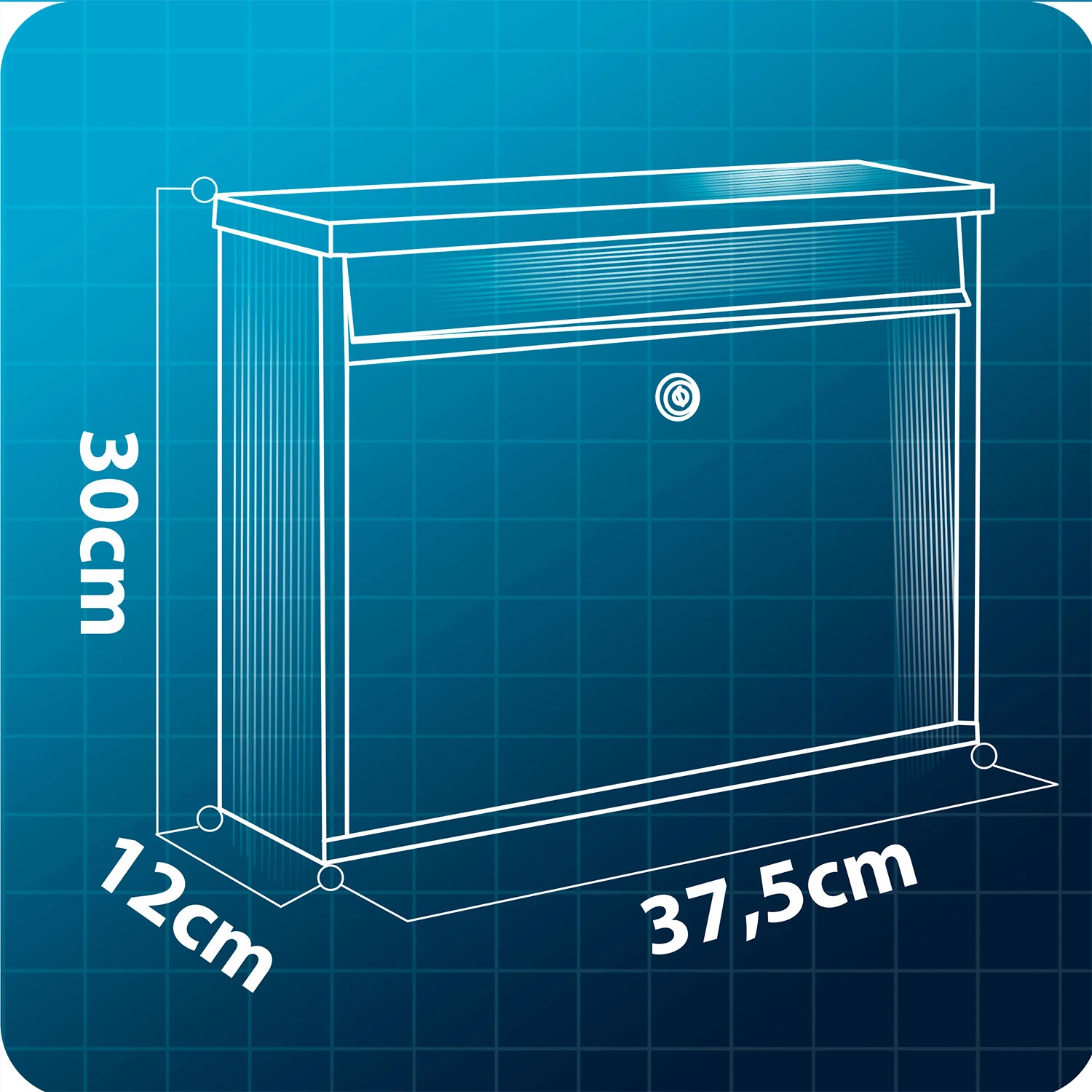 Poštová schránka 37,5x30,5x12 cm čierna HM-860 – Obrázok 6