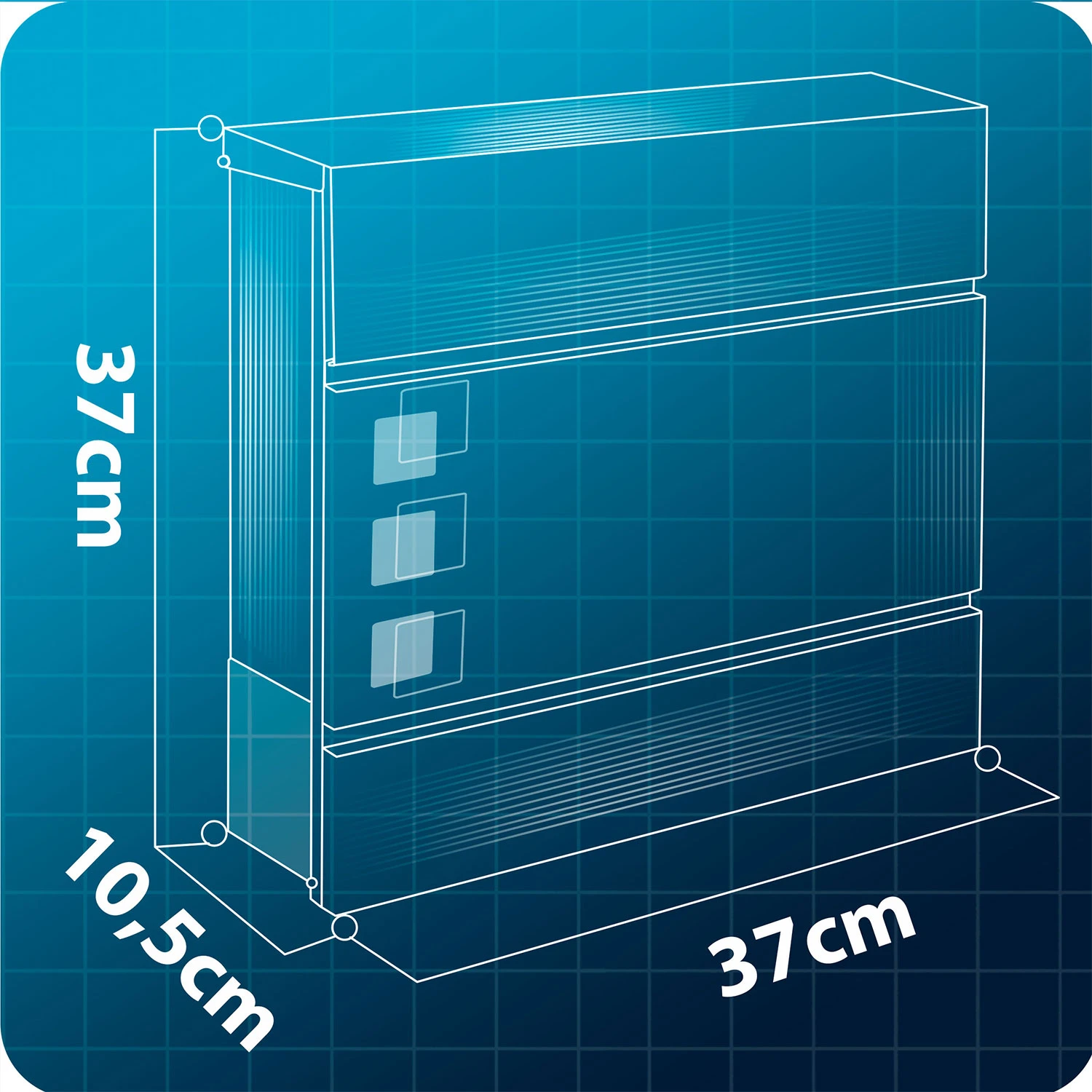 Poštová schránka 37x37x10,5 cm antracitová HM-863 – Obrázok 3
