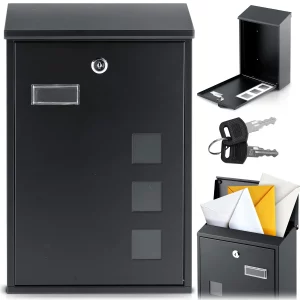 Poštová schránka 39x25,5x12 cm čierna HM-864