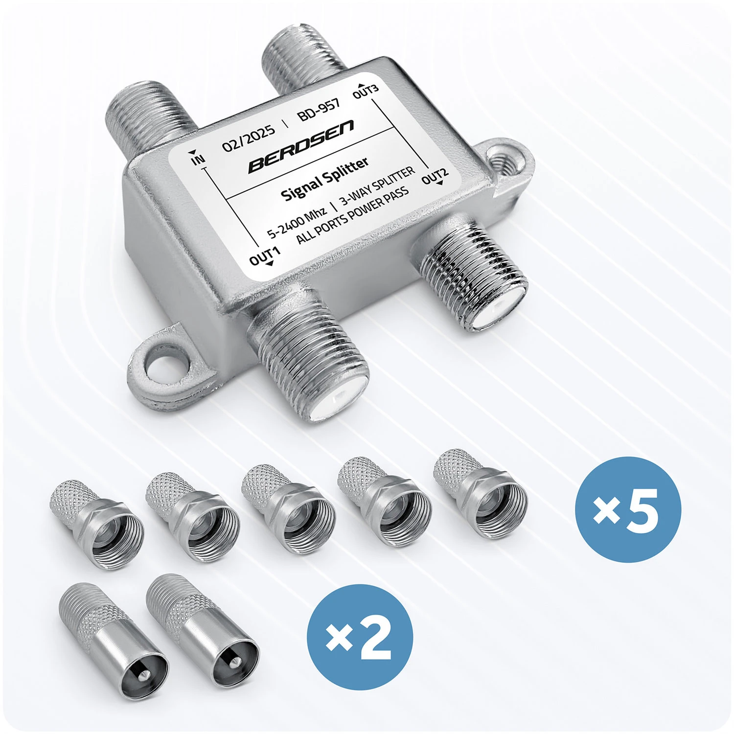 Pasívny anténny rozbočovač 3-vstupový 5–2400 MHz Berdsen BD-957 – Obrázok 3