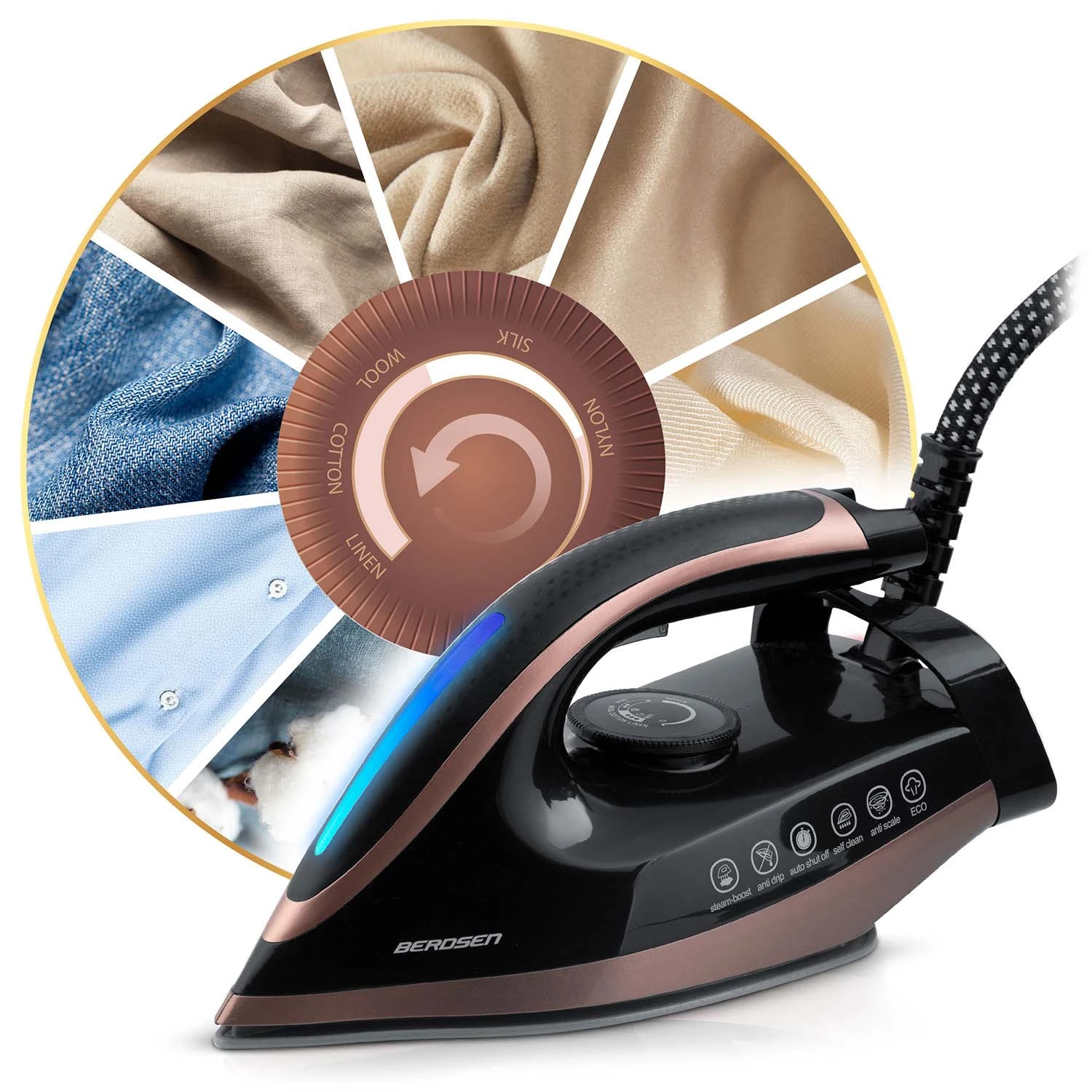 Parný generátor žehličky s parou 3000W Berdsen BD-334 s keramickým povrchom – Obrázok 8