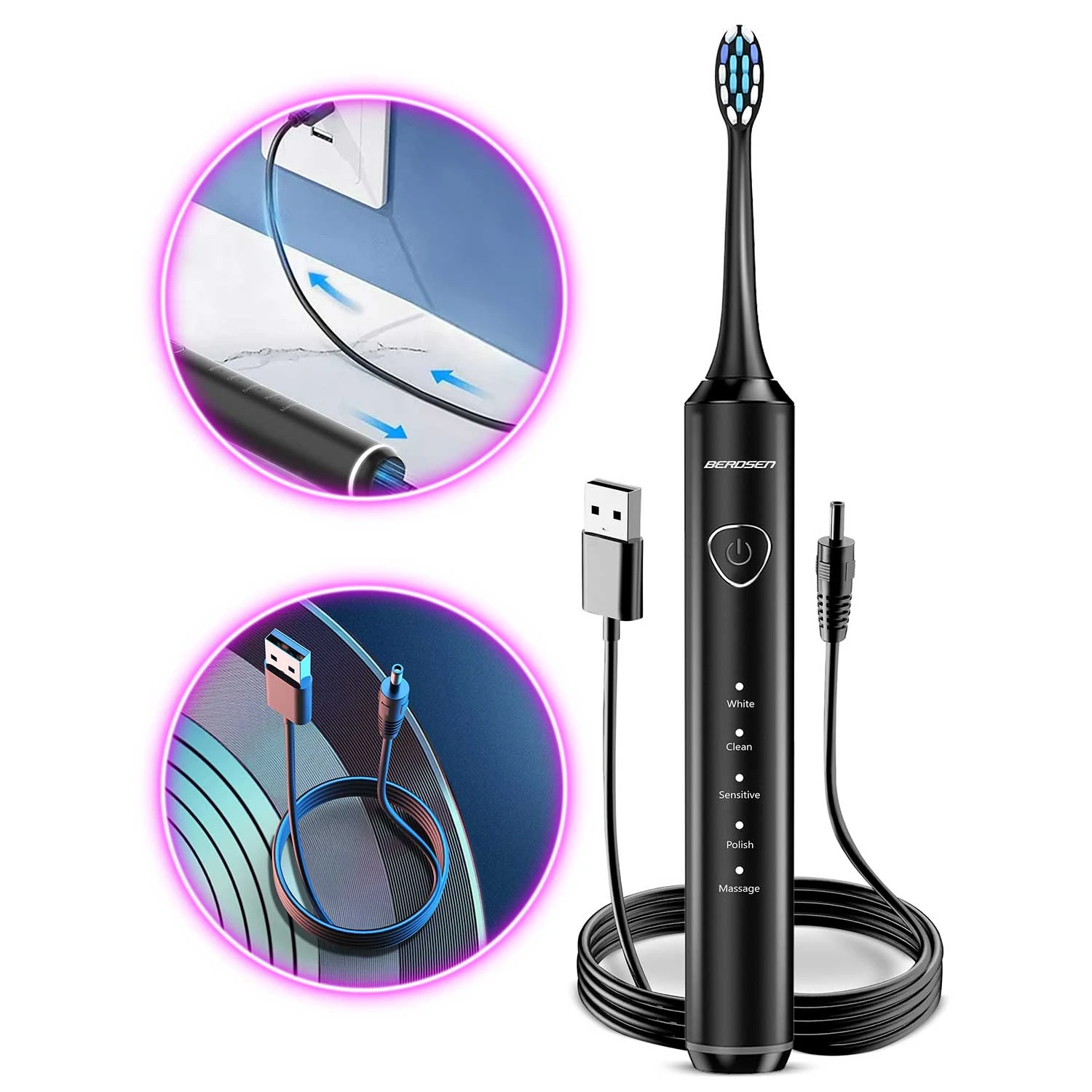 Sonica B5 čierna sonická zubná kefka – Obrázok 9