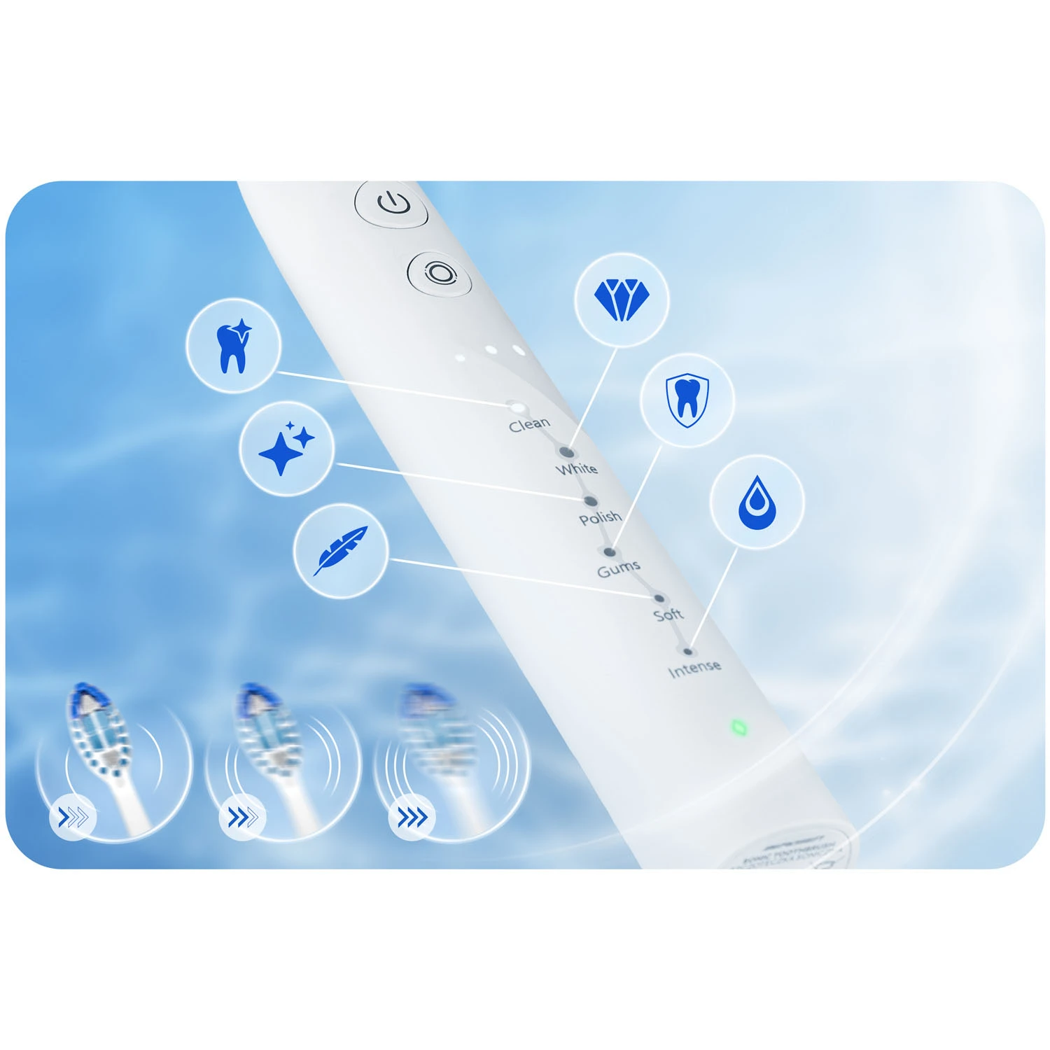 Berdsen Galaxy Sonická zubná kefka biela – Obrázok 3