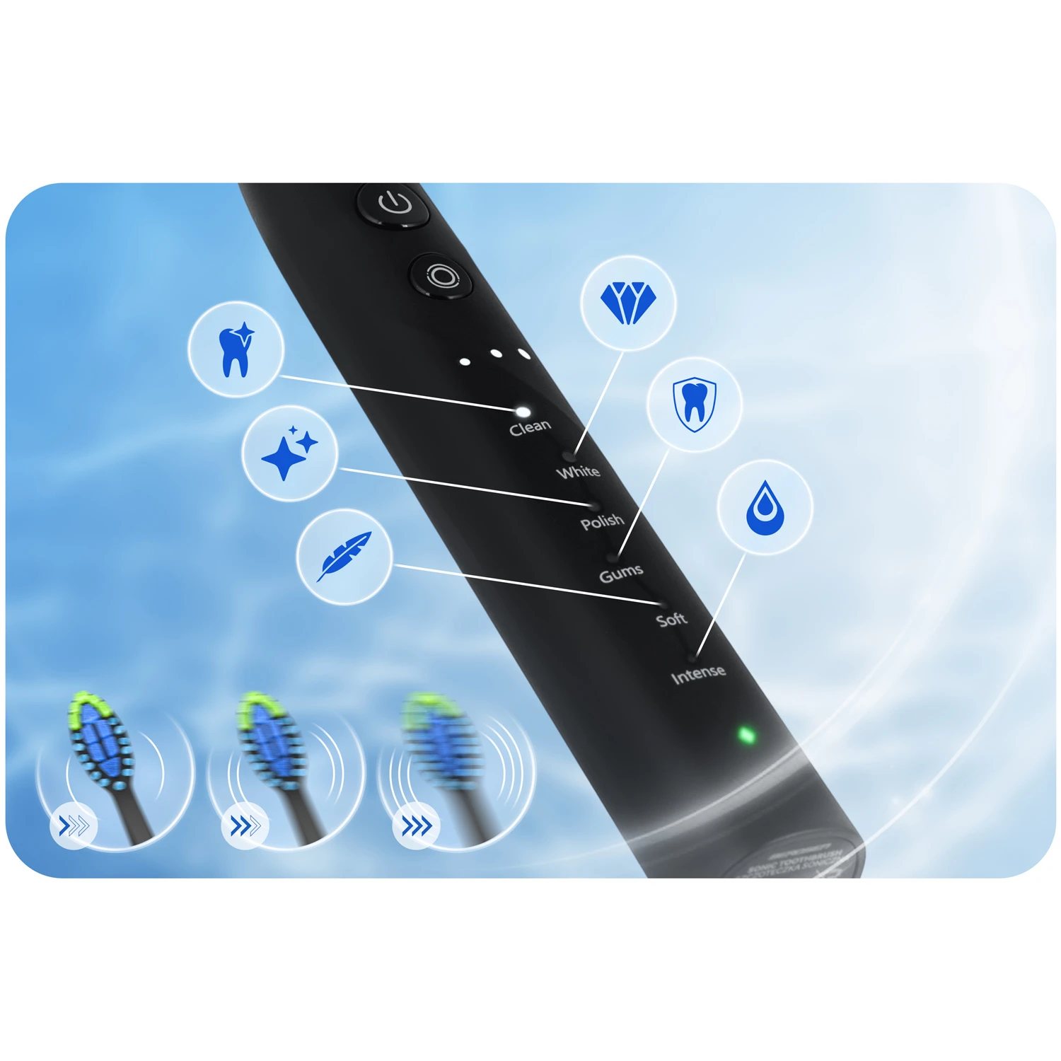 Berdsen Galaxy Sonická zubná kefka čierna – Obrázok 5