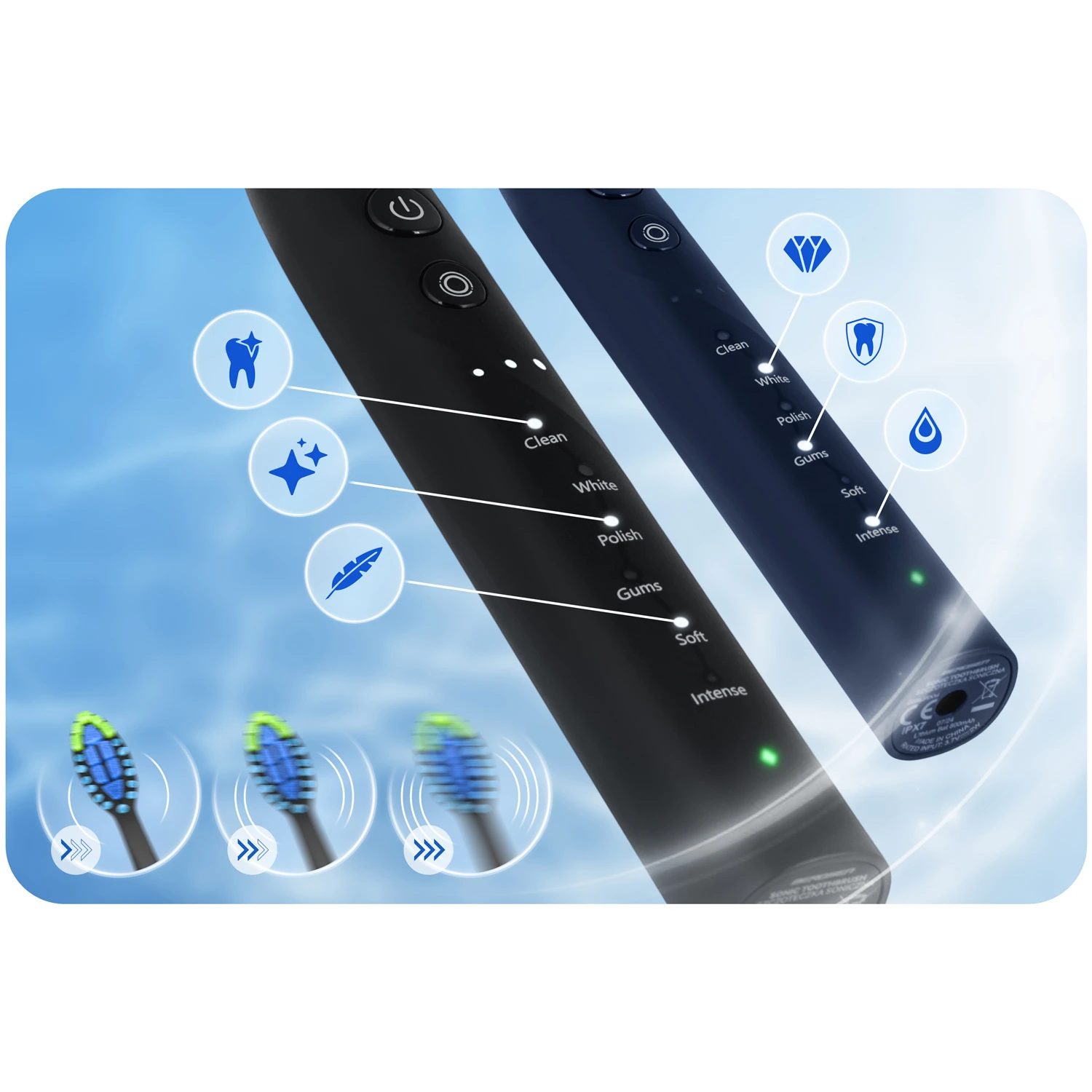 Berdsen Galaxy Duo sonická zubná kefka sada 2 kusov – Obrázok 4