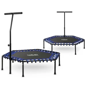 Fitness trampolína s rukoväťou 127 cm Neo-Sport - šesťuholníková modrá