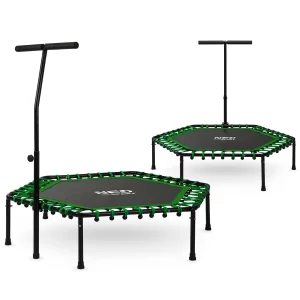Fitness trampolína s rukoväťou 127 cm Neo-Sport - šesťuholníková zelená