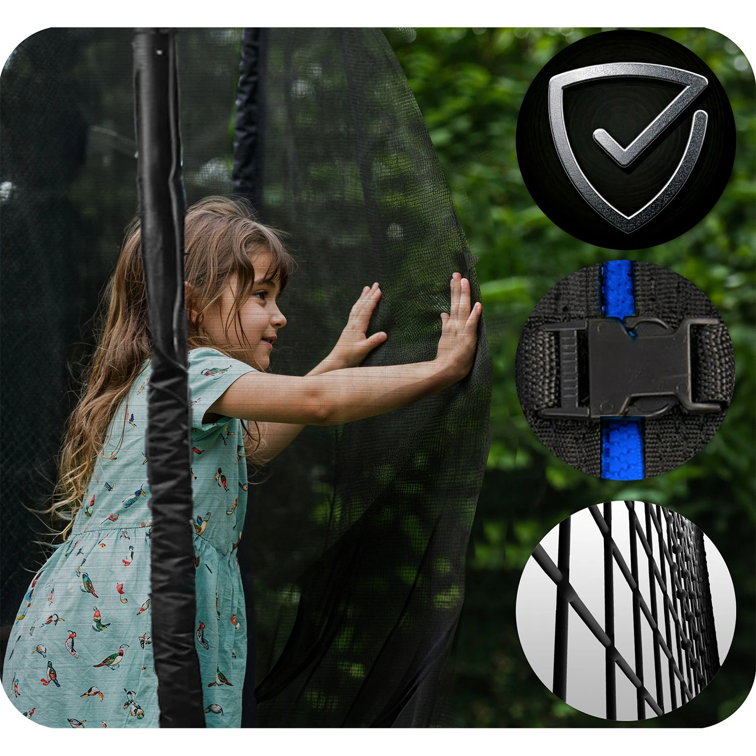 Záhradná trampolína Neo-Sport s dĺžkou 183 cm, sieťkou a rebríkom – Obrázok 4