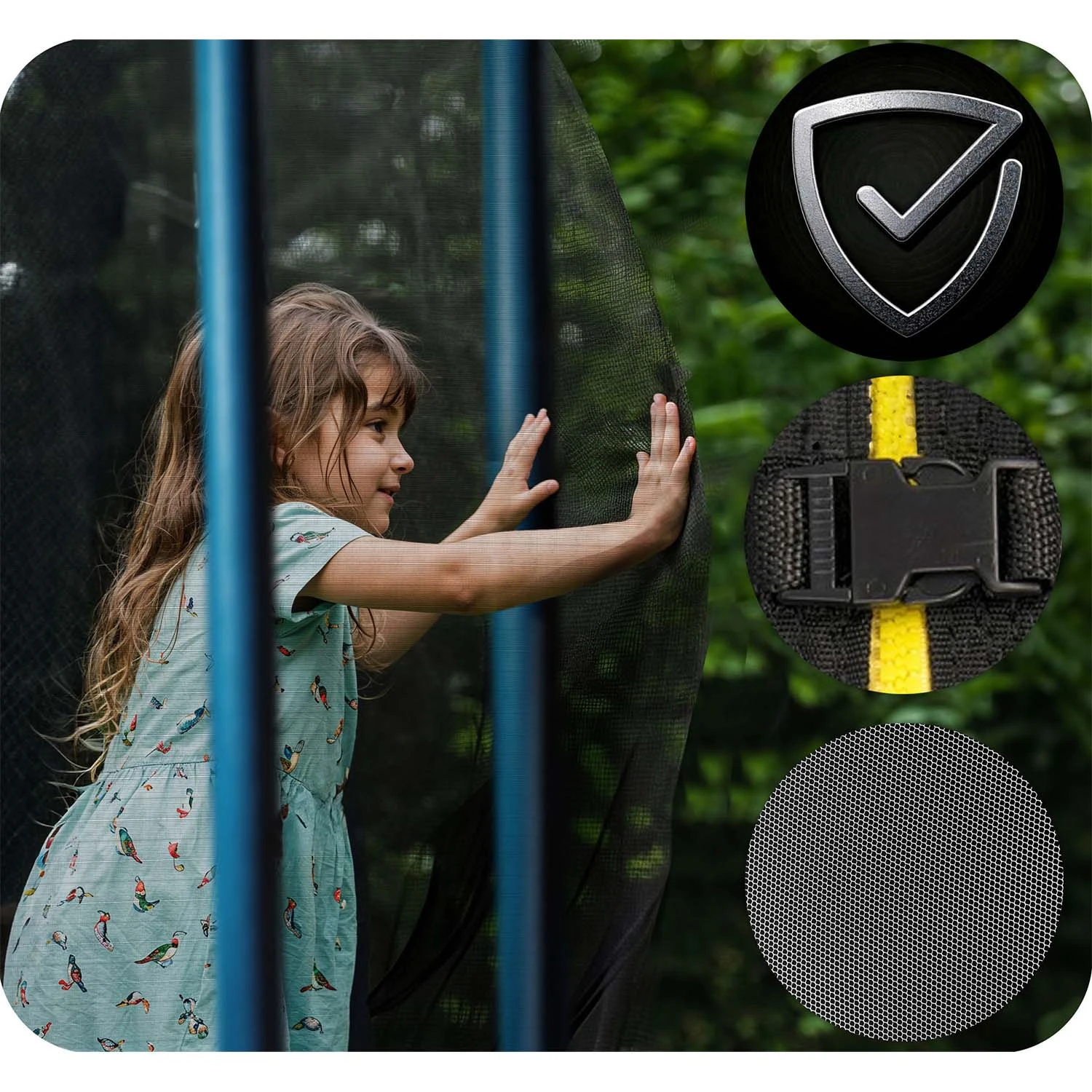 Záhradná trampolína Neo-Sport s dĺžkou 252 cm a vnútornou sieťou – Obrázok 2