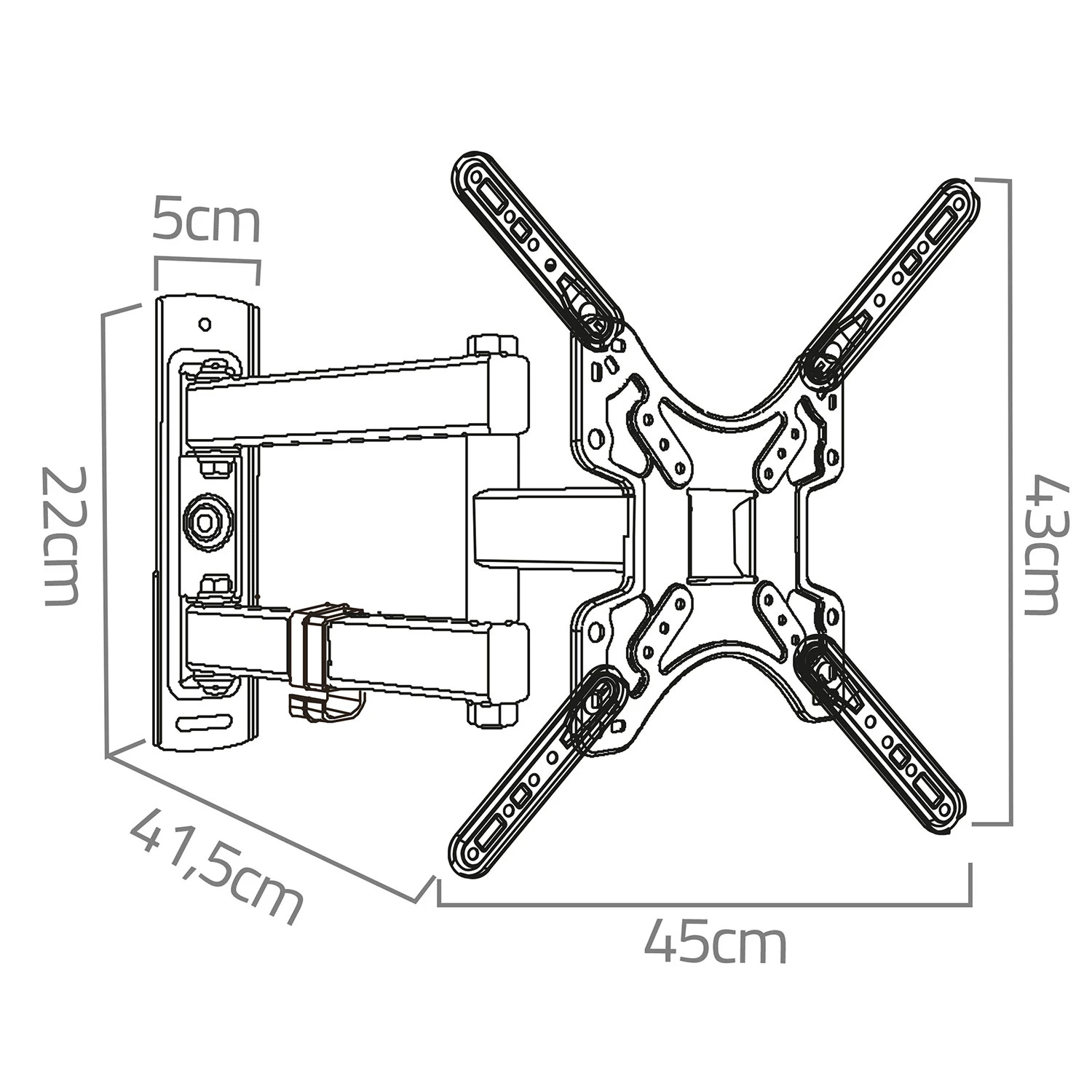 Držiak Humberg na televízor 17-56 palcov, 30 kg – Obrázok 3