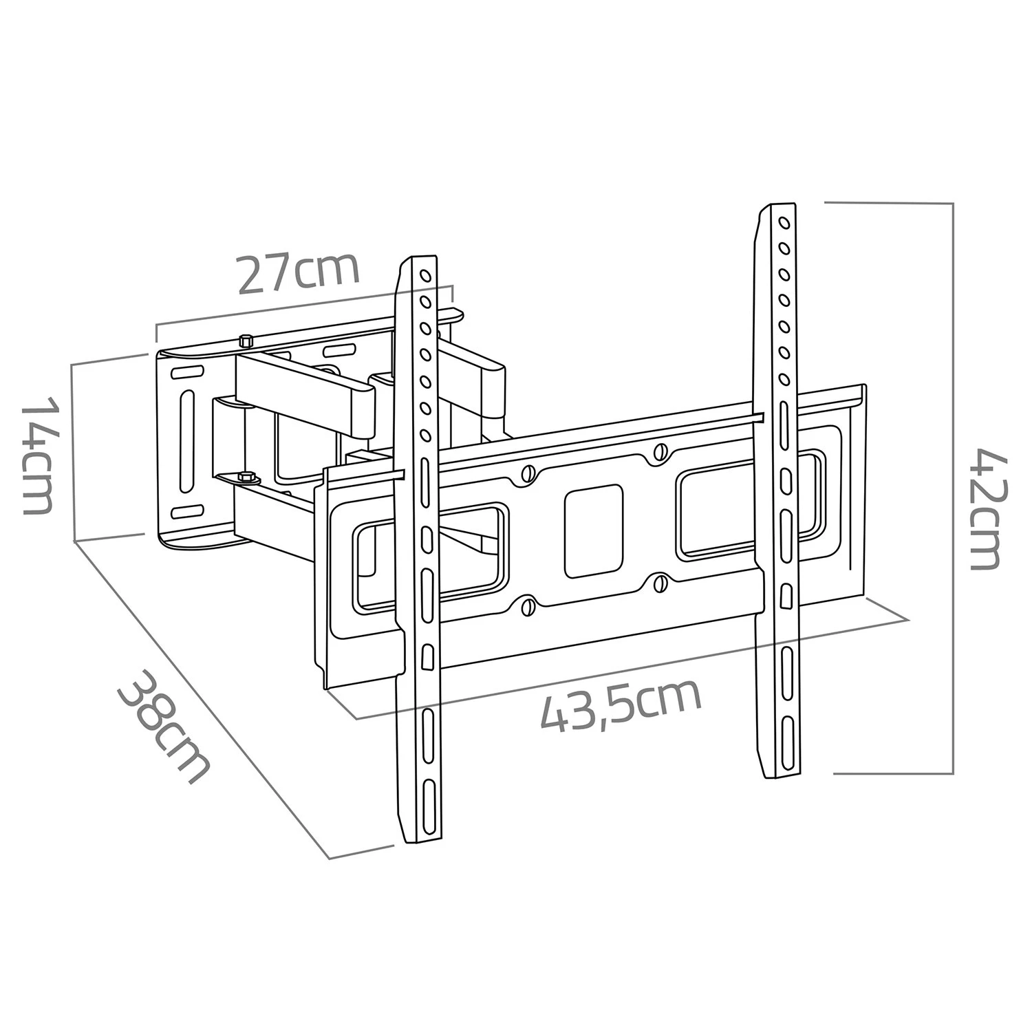Držiak na TV 25-70 palcov Humberg 50 kg – Obrázok 3