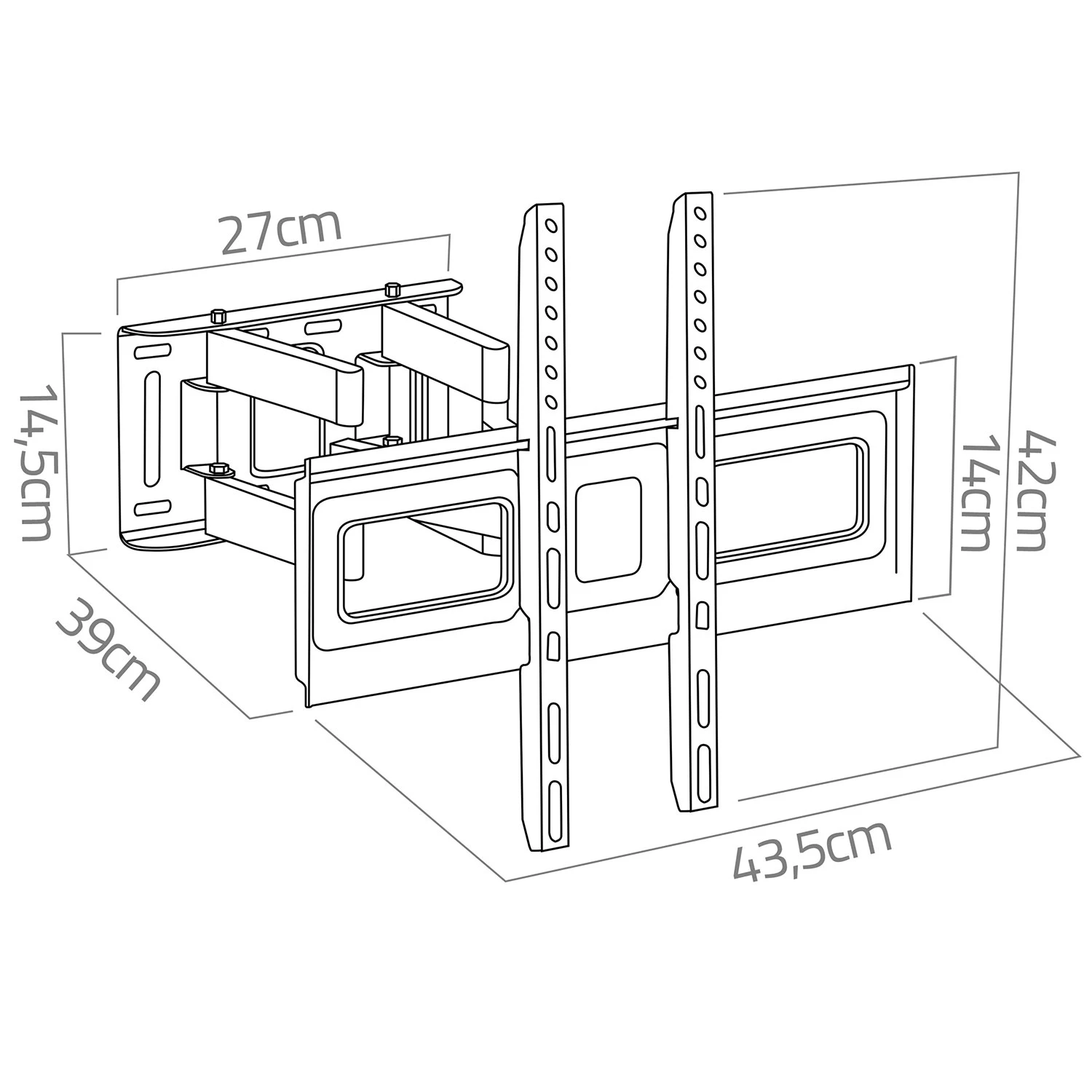 Držiak Humberg 70 kg na TV pre uhlopriečku 32-80 palcov – Obrázok 14