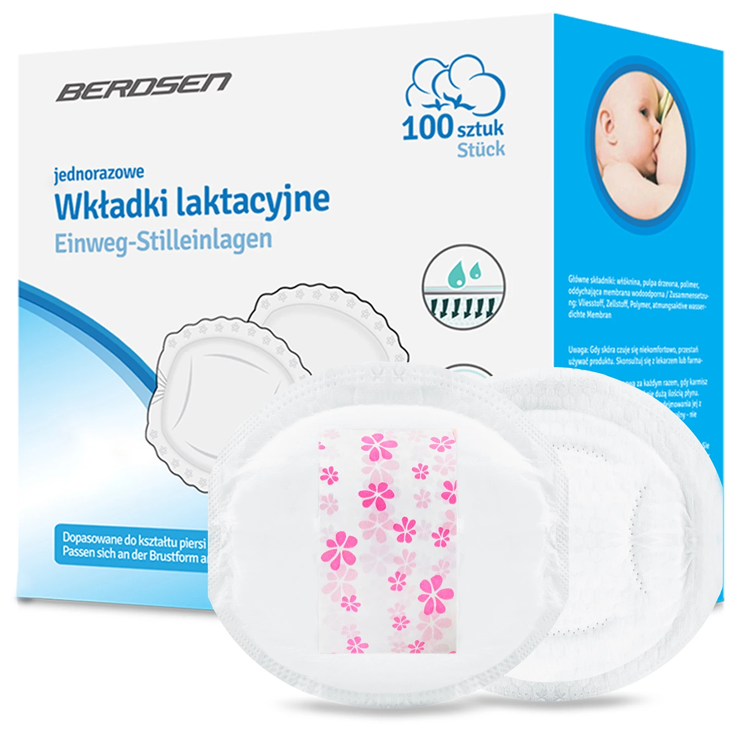Vložky na dojčenie pre dojčiace matky - ultra savé Berdsen BL-911 – Obrázok 3