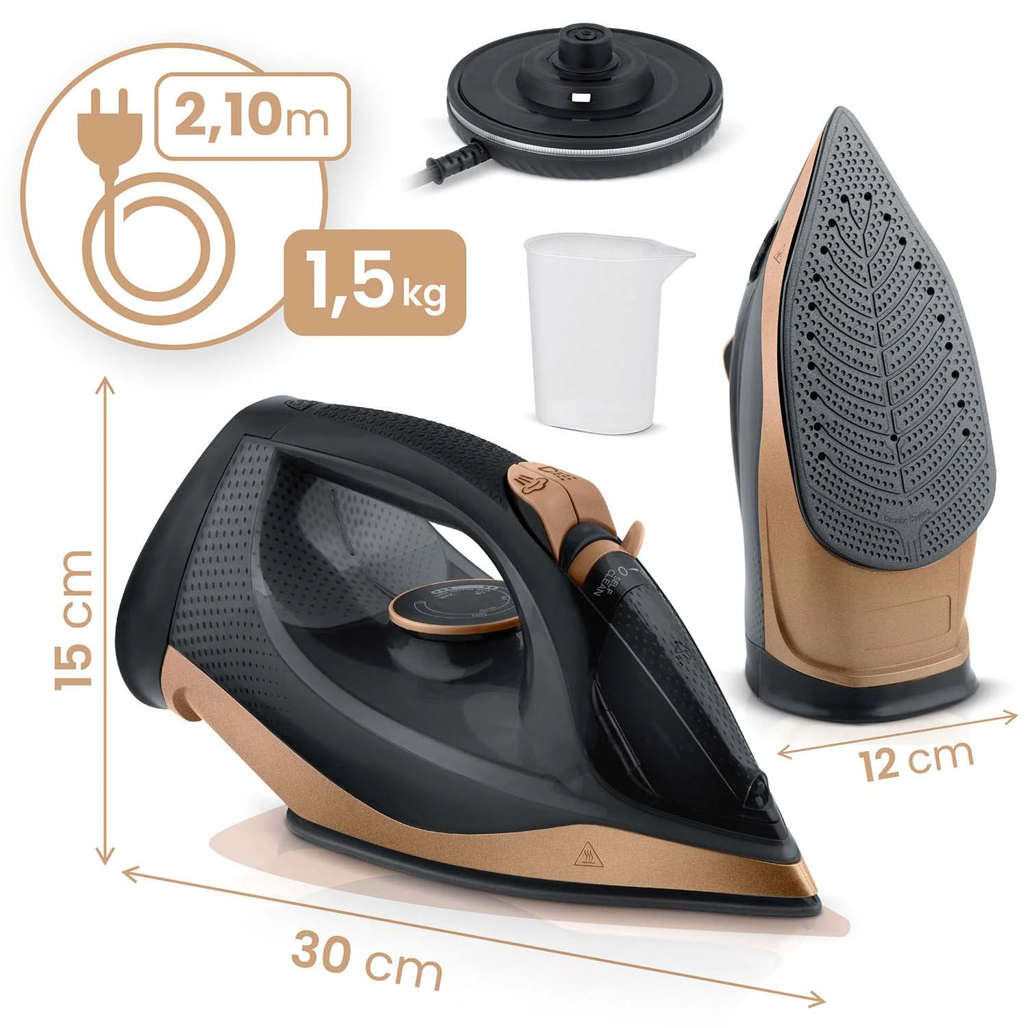 Bezdrôtová naparovacia žehlička 2600 W Berdsen BD-333 s keramickým povrchom – Obrázok 9