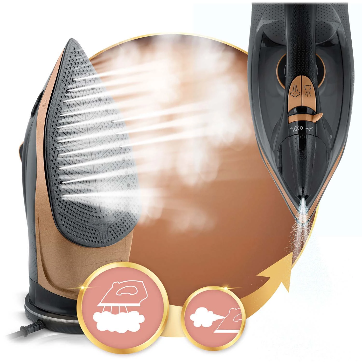 Bezdrôtová naparovacia žehlička 2600 W Berdsen BD-333 s keramickým povrchom – Obrázok 10