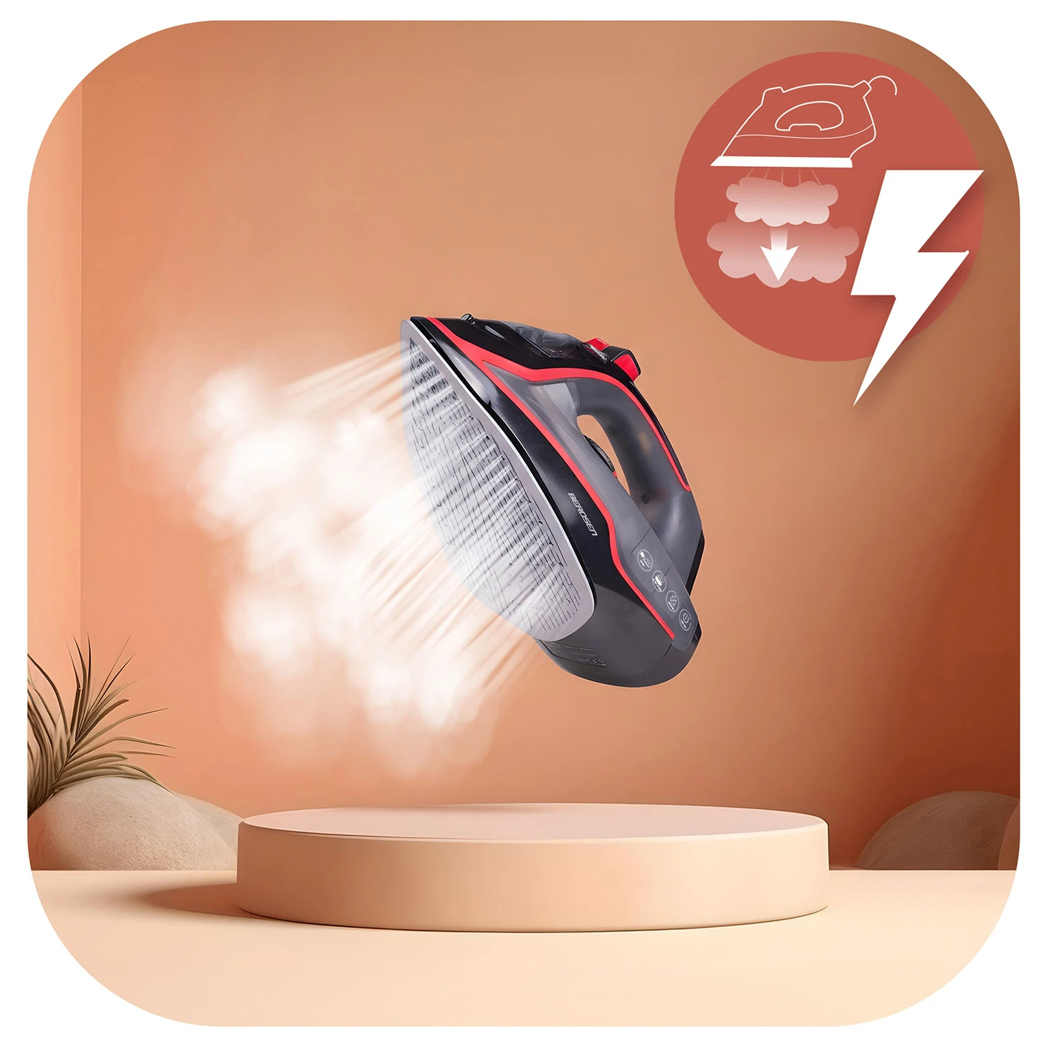 Naparovacia žehlička 2600W Berdsen BD-331 s keramickým povrchom, vertikálna prevádzka – Obrázok 3