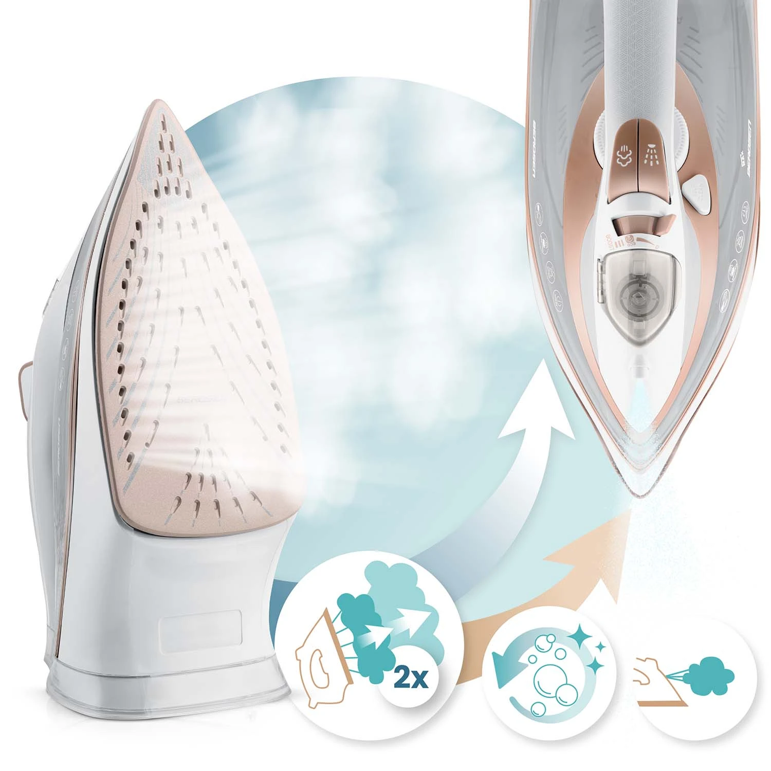 Naparovacia žehlička Berdsen BD-332 s výkonom 3000 W, keramický povrch, vertikálna prevádzka – Obrázok 8