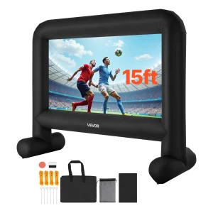 Nafukovacie filmové plátno vyrobené z 600D, premietacie plátno s prenosným úložným vreckom, 16:9, filmová projekcia pre domáce kino, párty a zábavu pri bazéne (354 x 130 x 290 cm)