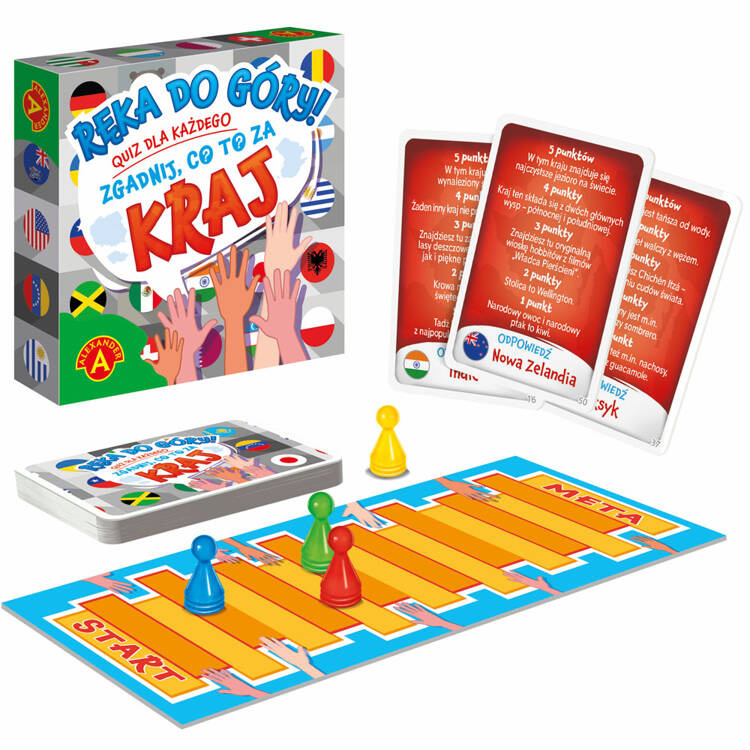 Alexander Pocket Board Game Kvíz Ruky hore! Hádaj, aká je krajina GR0651