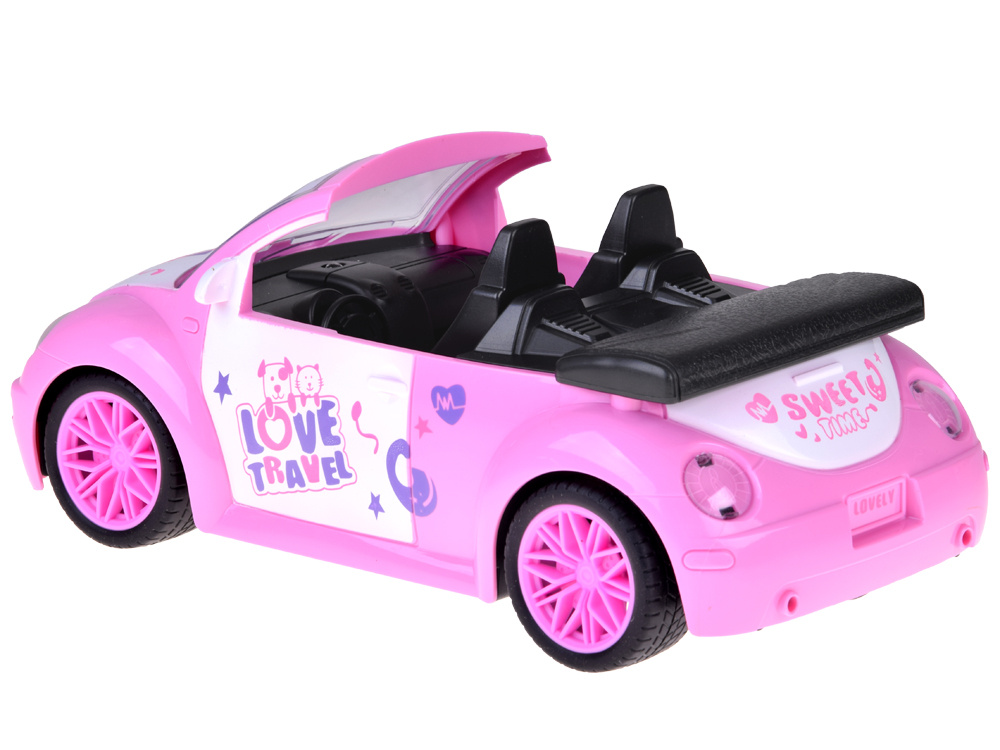 Ružové kabrioletové auto s diaľkovým ovládaním pre bábiky ZA5908 – Obrázok 4