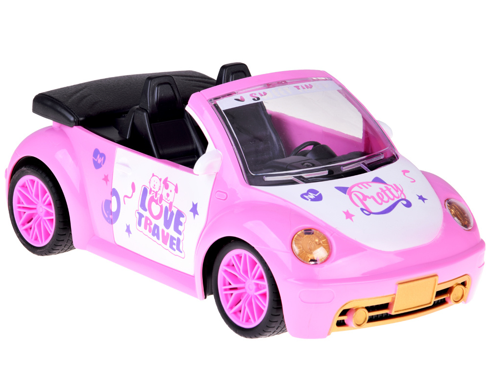 Ružové kabrioletové auto s diaľkovým ovládaním pre bábiky ZA5908 – Obrázok 5